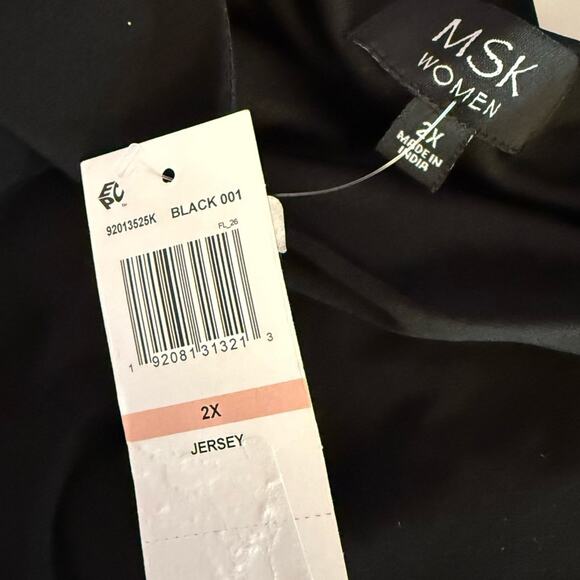 MSK Plus Size Belted Tulip-Sleeve Dress Black Women’s Sz 2X - Picture 5 of 7